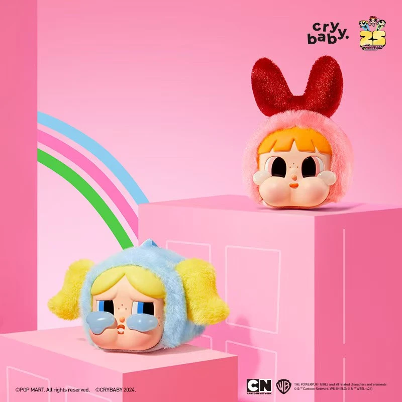 CRYBABY飞天小女警系列搪胶脸毛绒盲盒哭娃挂件