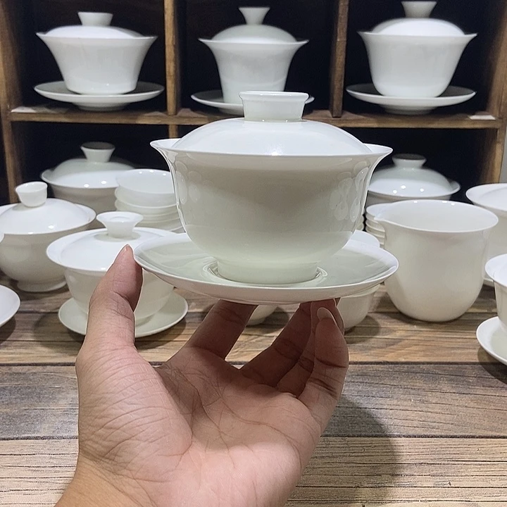 骨瓷大元宝盖碗盖下约200ml直播间福利价