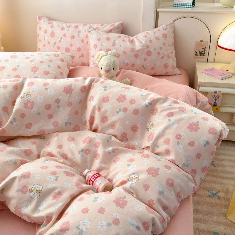2025新款全棉四件套纯棉被套床单学生宿舍单人床三件套小清新床品