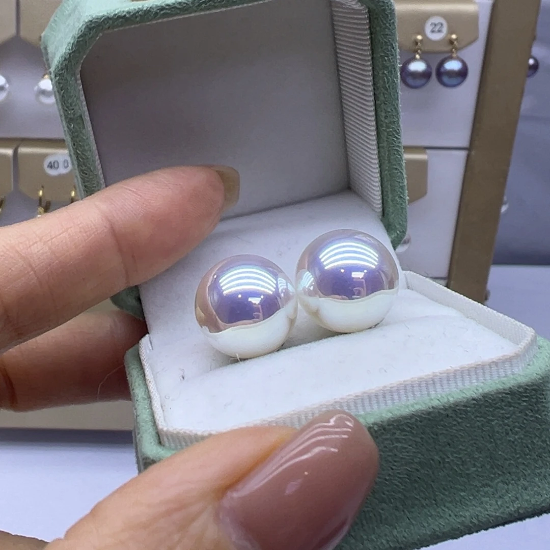 银S925镶嵌耳饰淡水珍珠