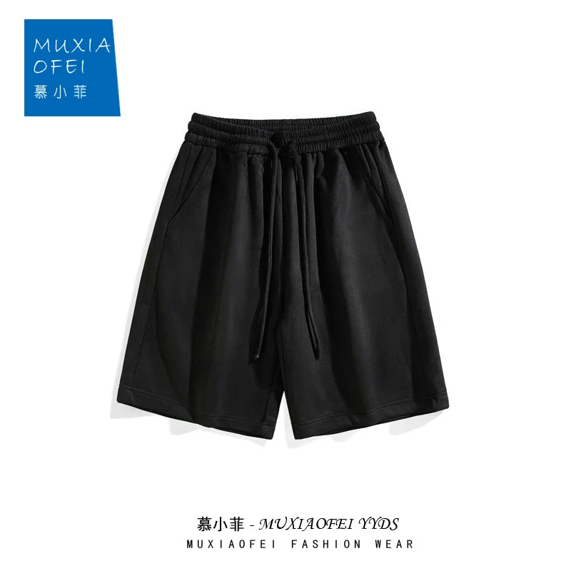 320克清凉鹿皮绒纯色短裤男美式五分裤宽松休闲