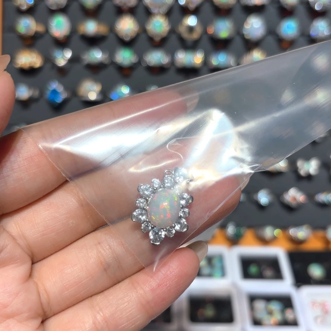 欧泊银S925镶嵌戒指抚*。