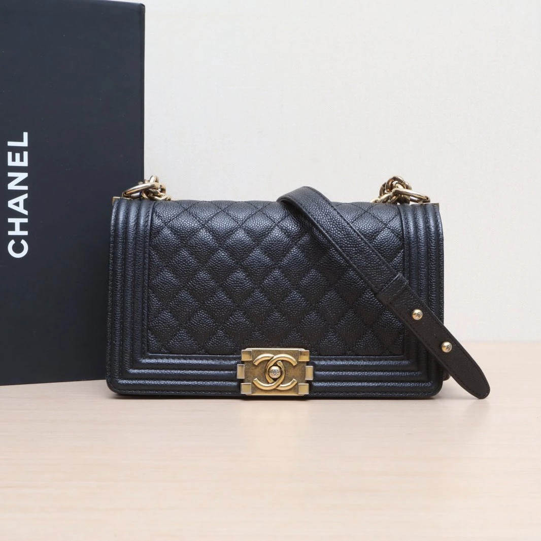 95新 Chanel/香奈儿 【双双】Leboy 中号 25cm 黑色 20开