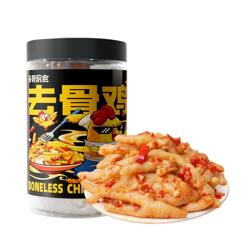 闲草堂去骨鸡爪蒜香味500g／罐＊2罐4罐固含物含量≥60%