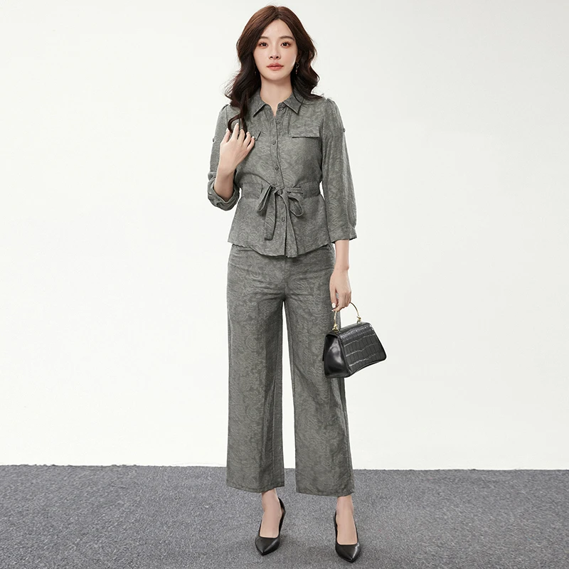 上衣+长裤两件套装专柜折扣女装2025春51HH0U0023