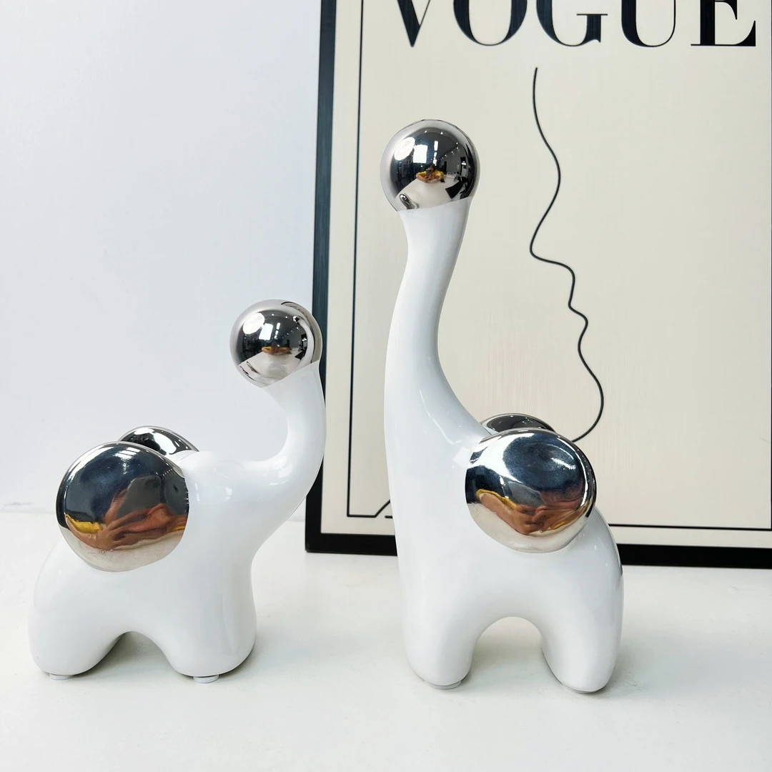 创意陶瓷简约现代客厅大象摆件轻奢家居电视柜酒柜装饰品玄关卧室