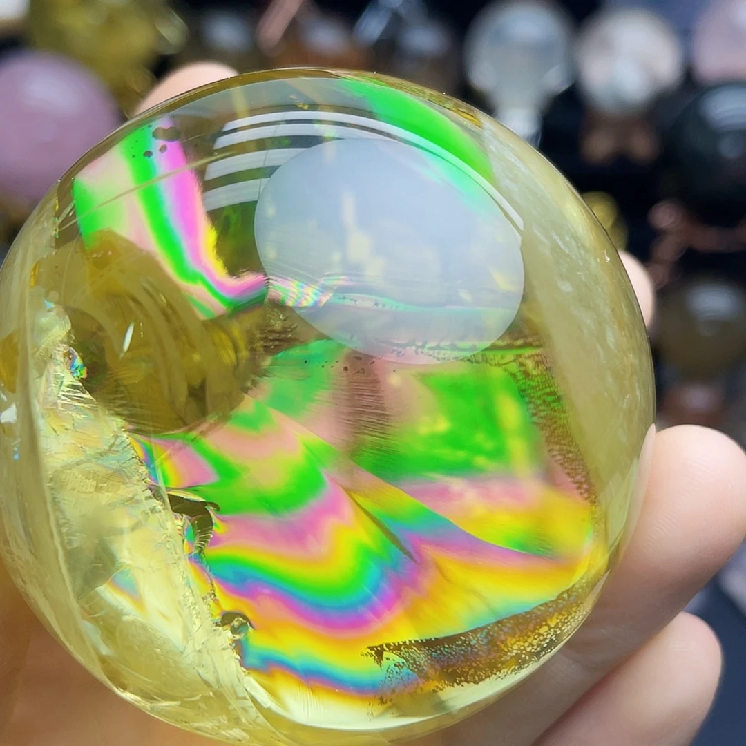 未镶嵌珠宝半成品水晶天然黄水晶61.6mm