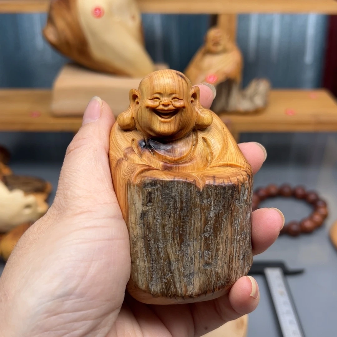 旺***连柏木崖柏木摆件手把件