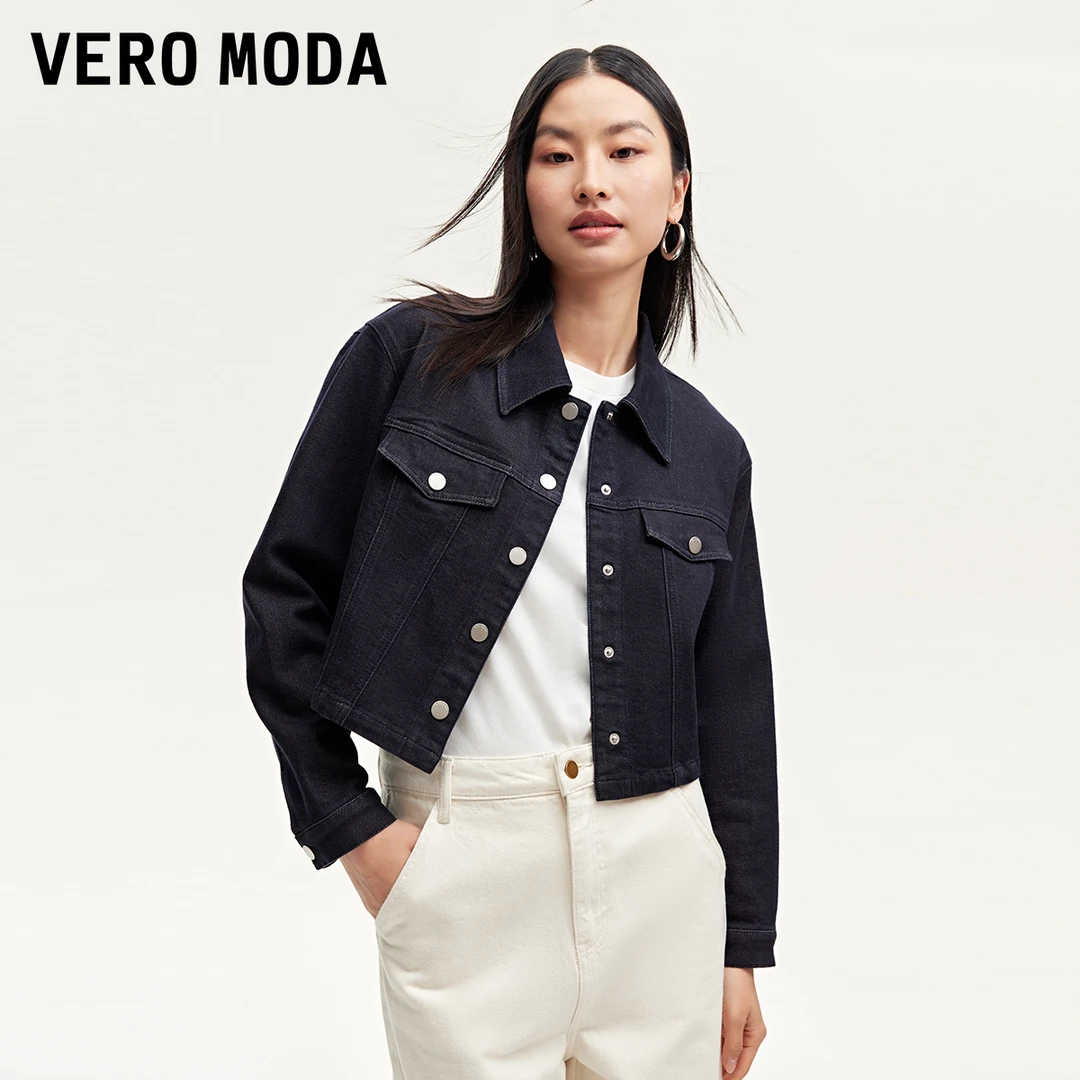 Vero Moda新款牛仔外套【深蓝格调】显瘦时尚百搭高级感324357006