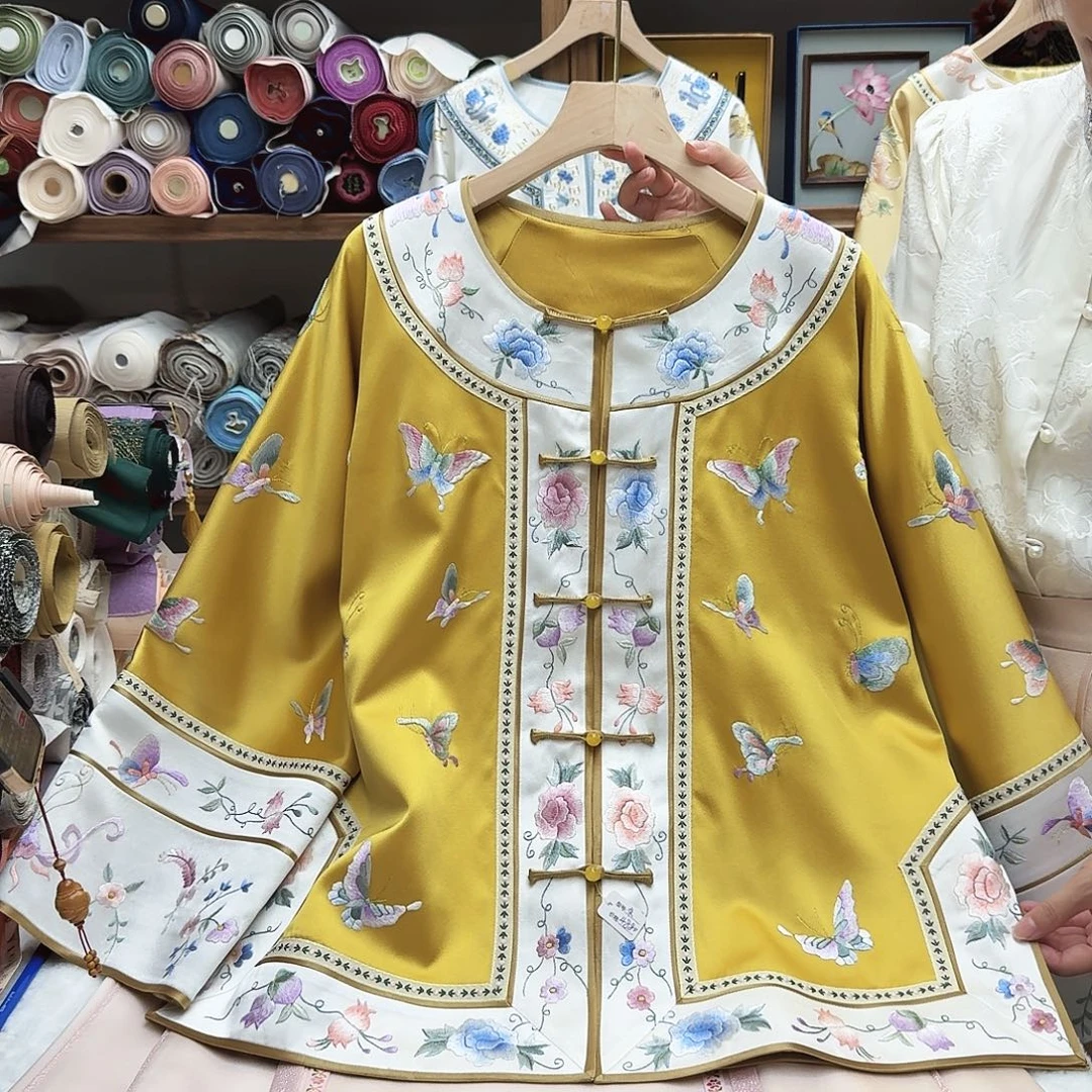 苏绣太太服18.胸围110.衣长65