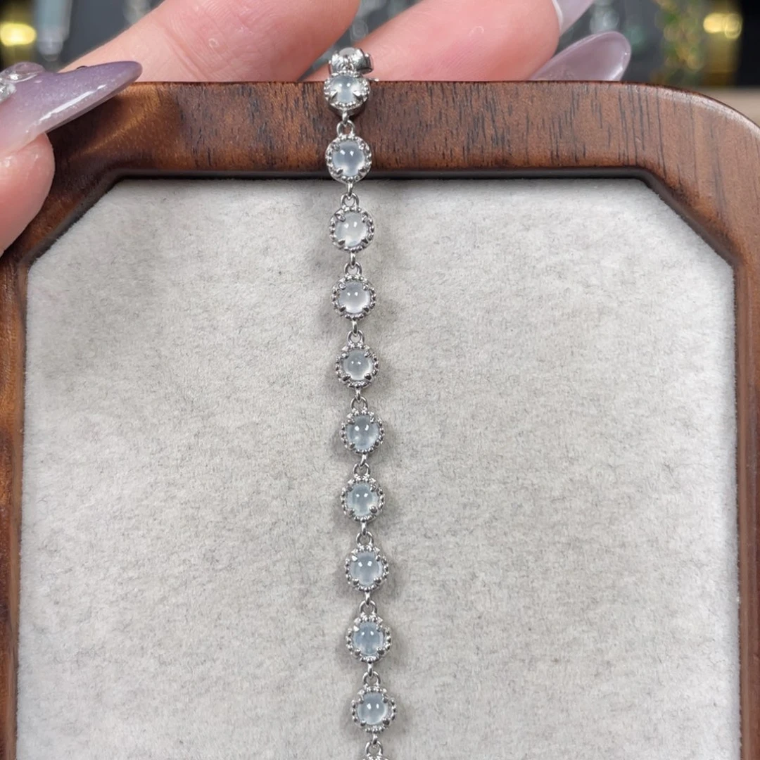 翡翠手链银S925镶嵌发**猪245800