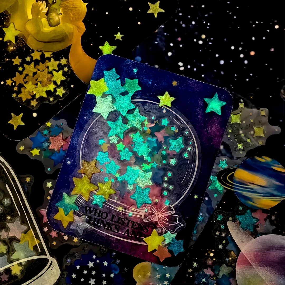 Retro Story夜光贴纸包晚星系列 21张入手帐打底装饰贴纸 6款选