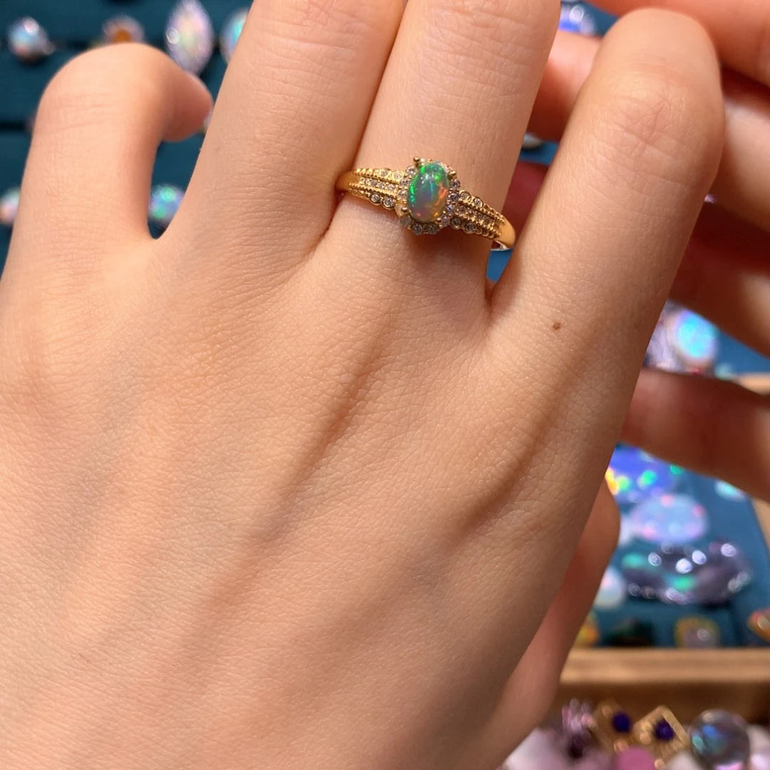 银S925镀金镶嵌欧泊戒指款式