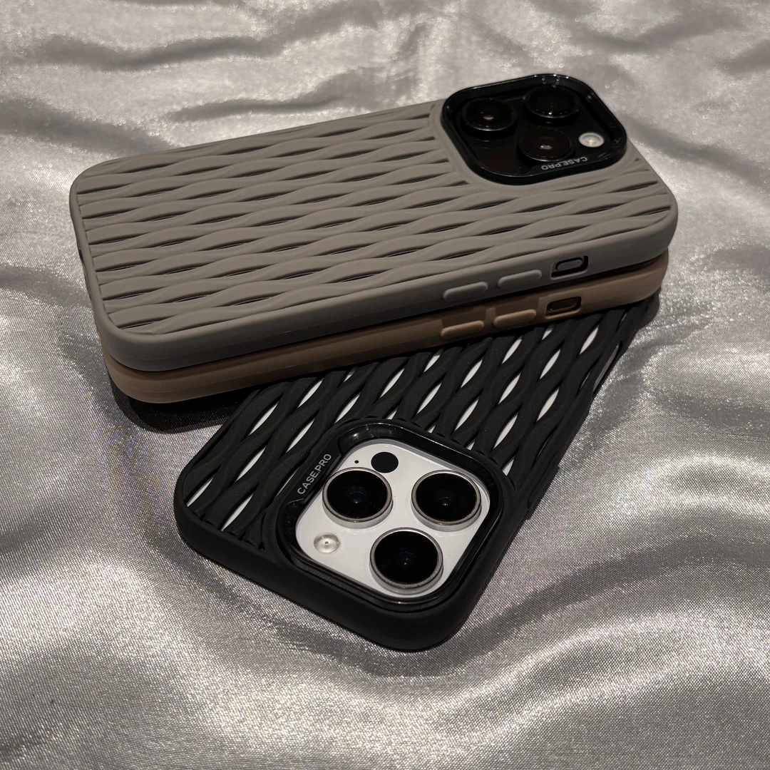 飞虎胜高级钛灰栏栅壳适用苹果16手机壳iPhone15promax散热14软13