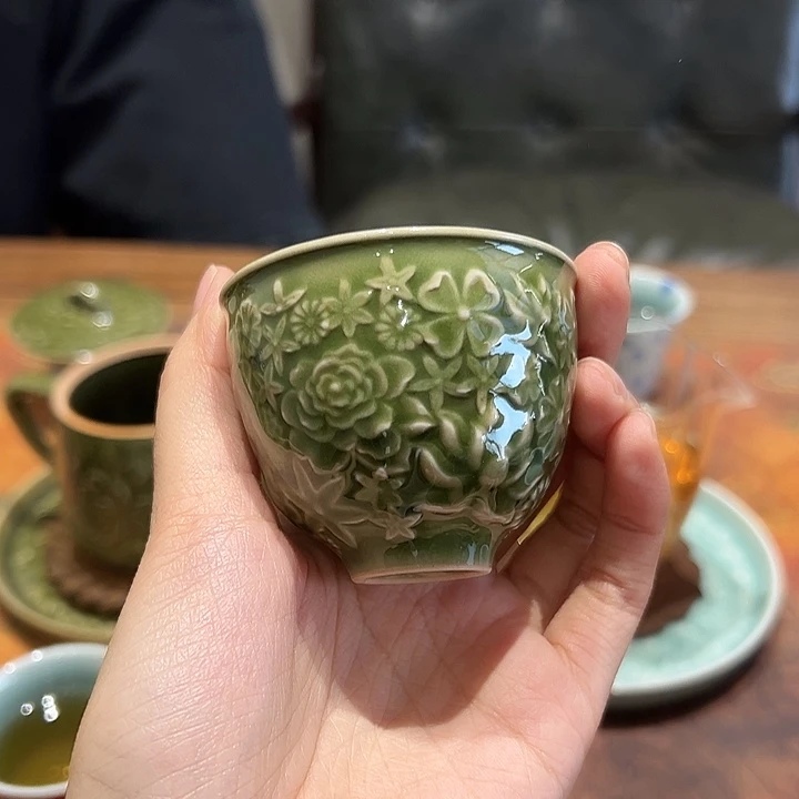 龙泉云间青瓷小米茶器