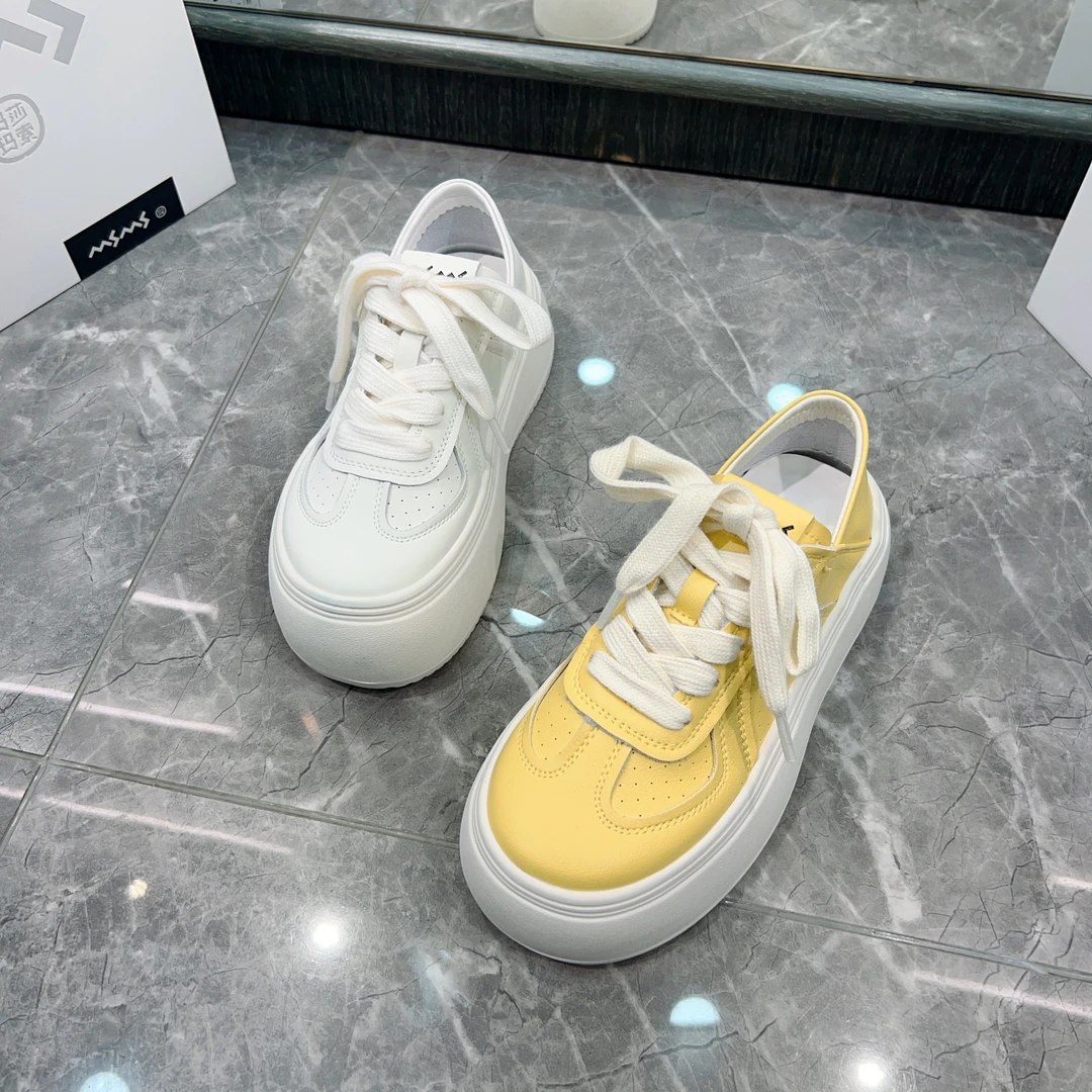 【玛莎玛索】25年新款520-702单层皮休闲时尚百搭板鞋厚底小白鞋