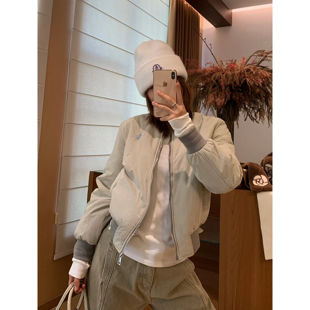 尔刀阳 "深藏不漏" 新款撞色绣花高级棒球保暖夹棉防水外套WTC209