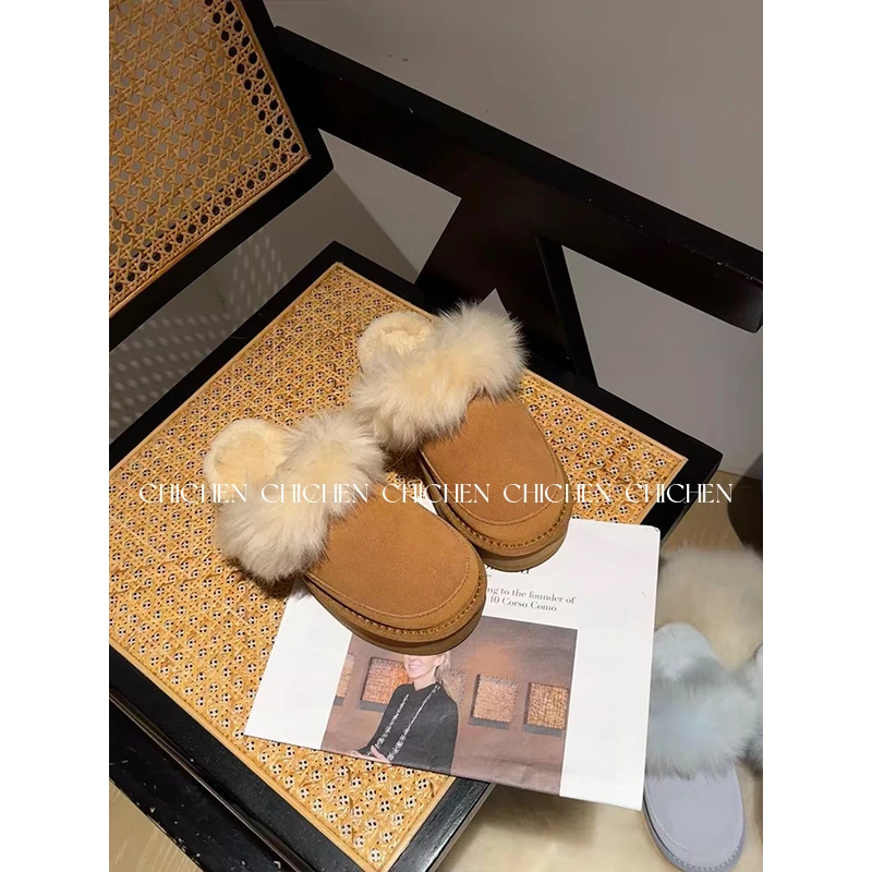 CHICHEN-2025年新款冬季加绒厚底雪地靴