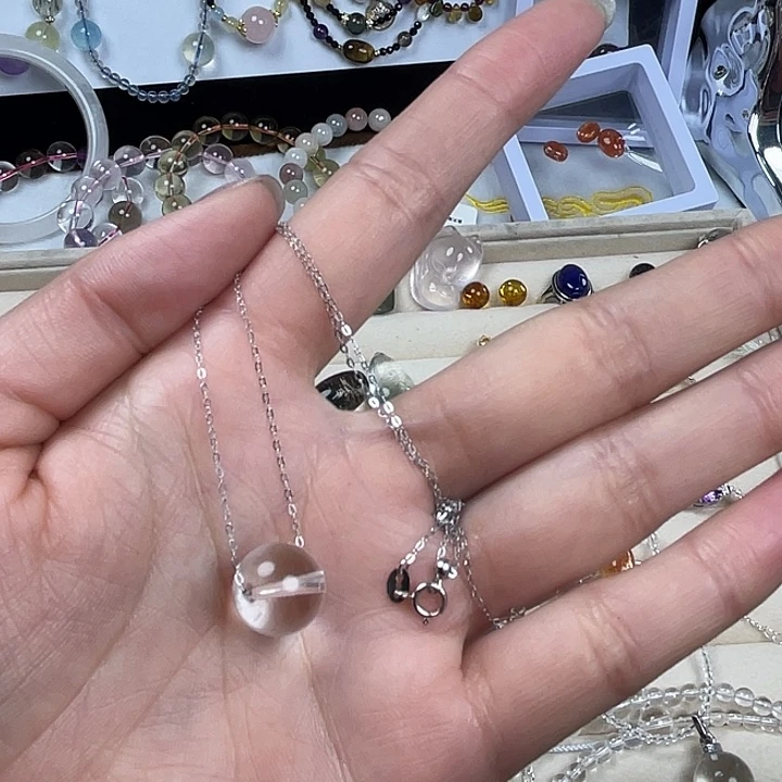 未镶嵌手链水晶白水晶银项链