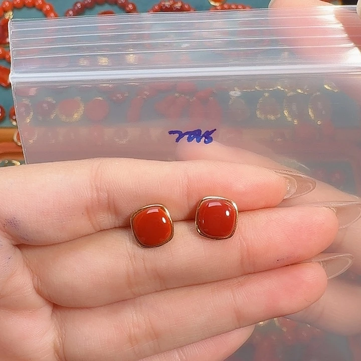 玉***心南红玛瑙银S925镶嵌戒指