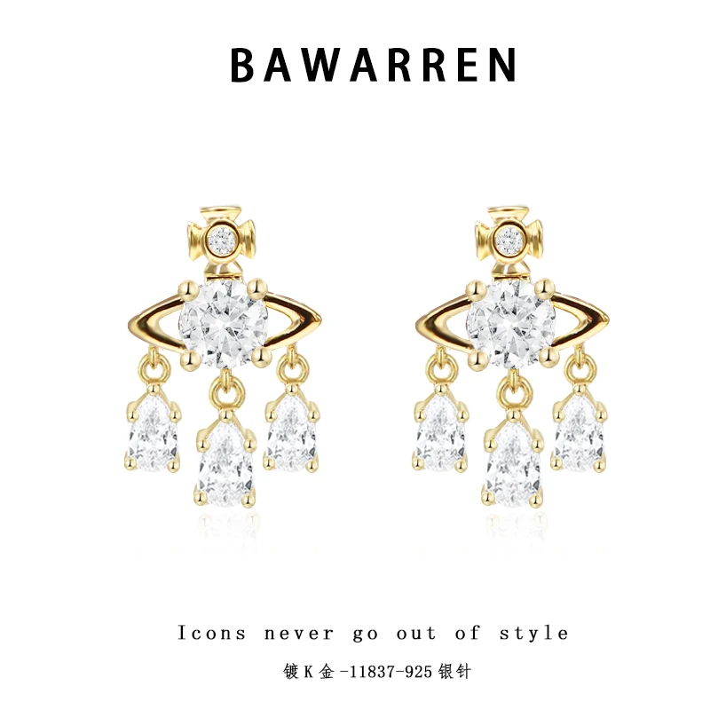 Bawarren 意❤ 11836-【星球水滴】精致耳环简约百搭