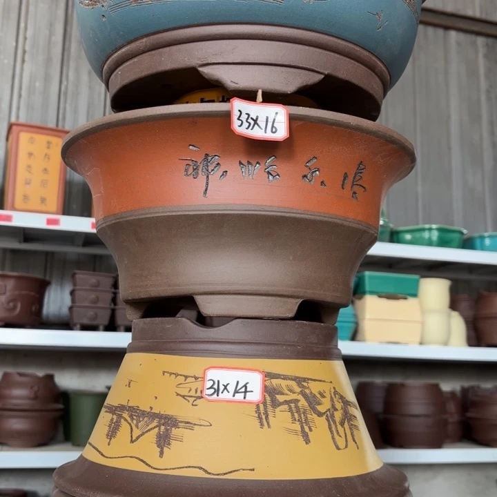 紫砂花盆100-4。