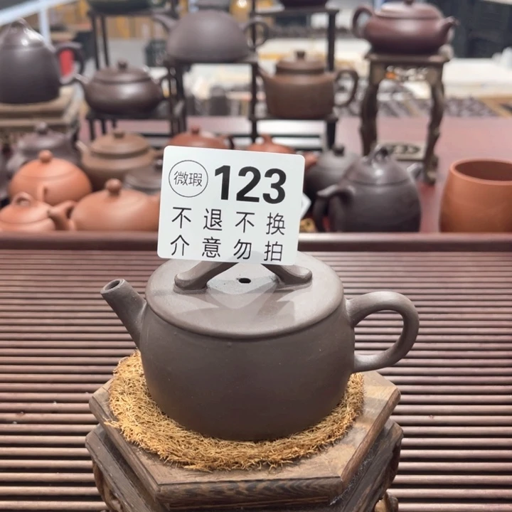 茶壶紫泥微瑕宜兴紫砂123