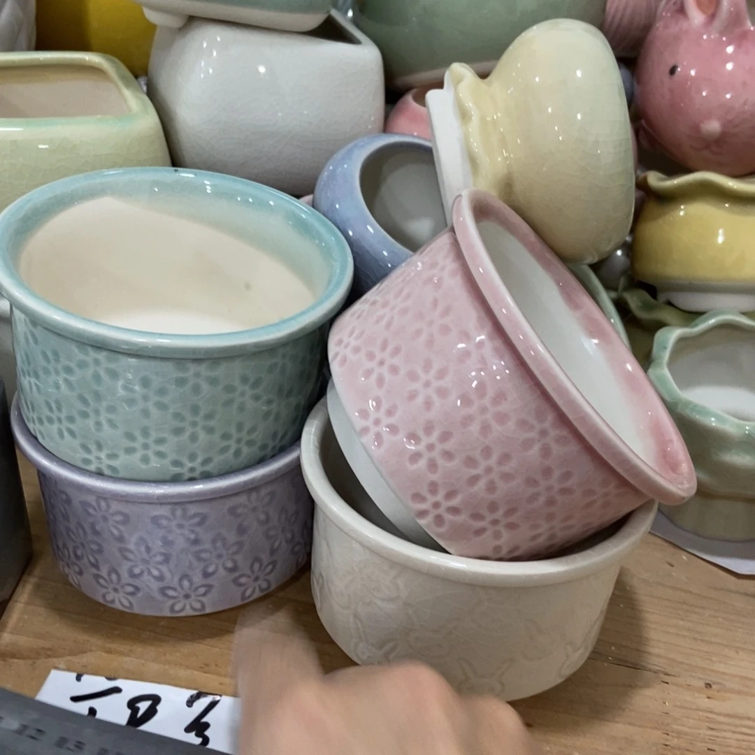 红陶高温陶瓷花盆