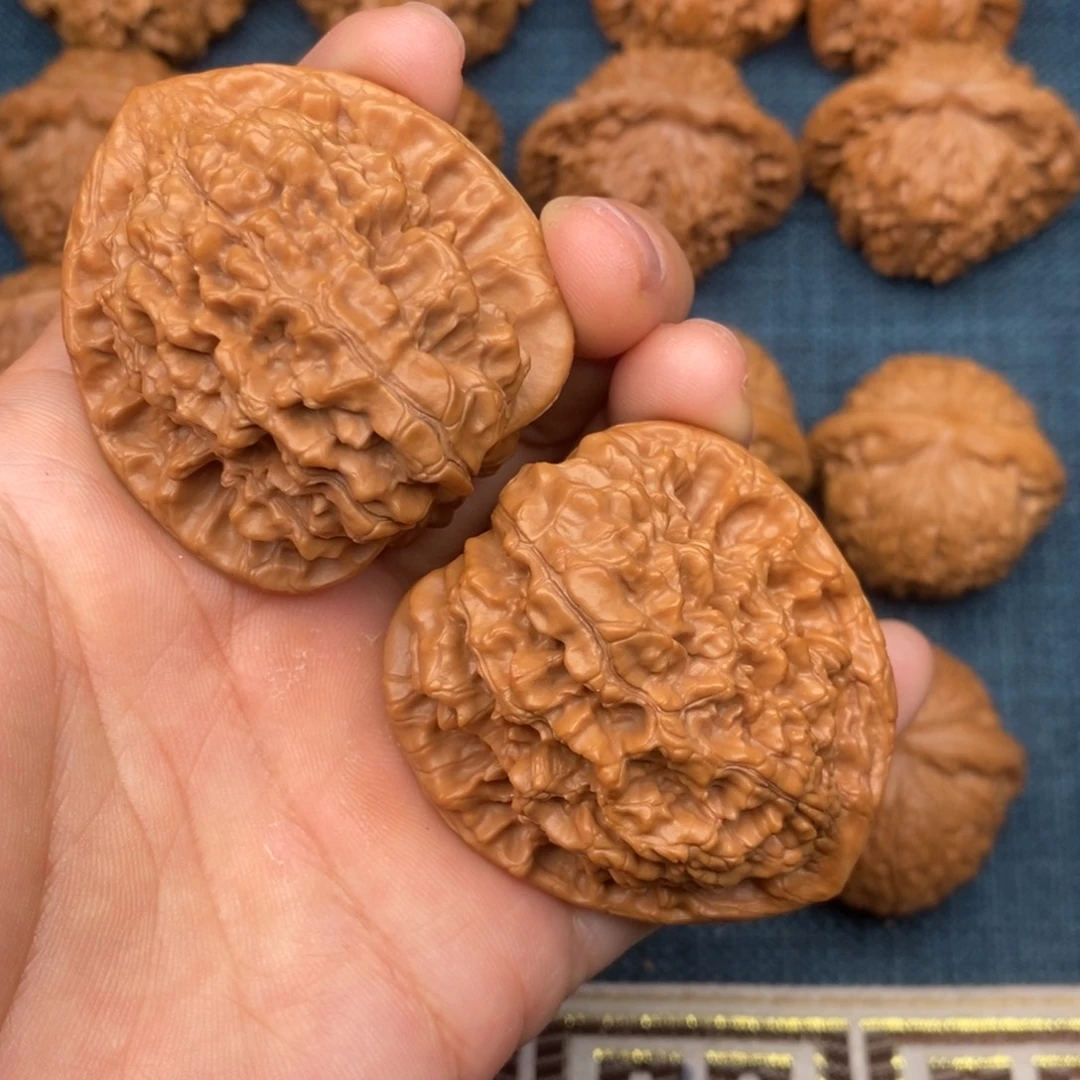 把件文玩核桃45红皮官帽