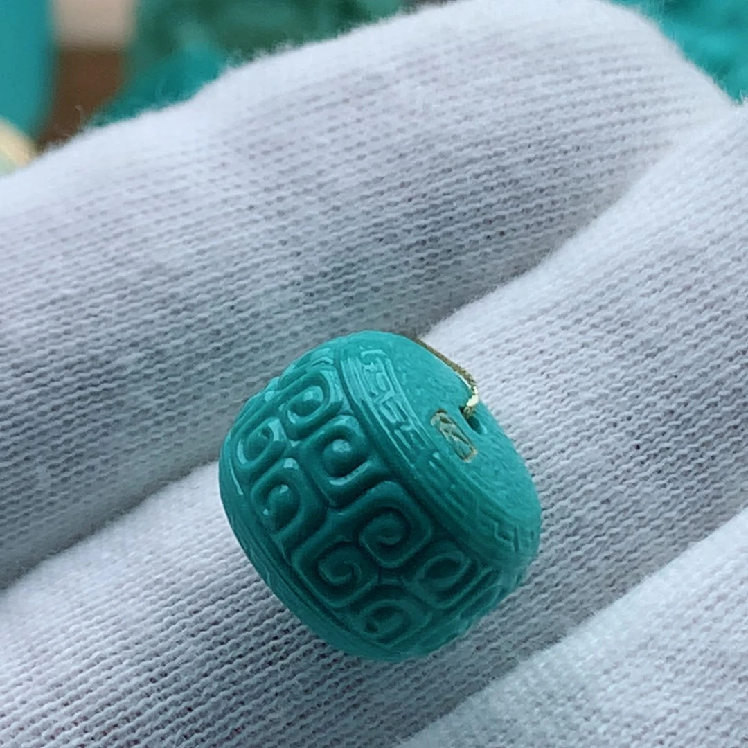 未镶嵌绿松石回纹珠
