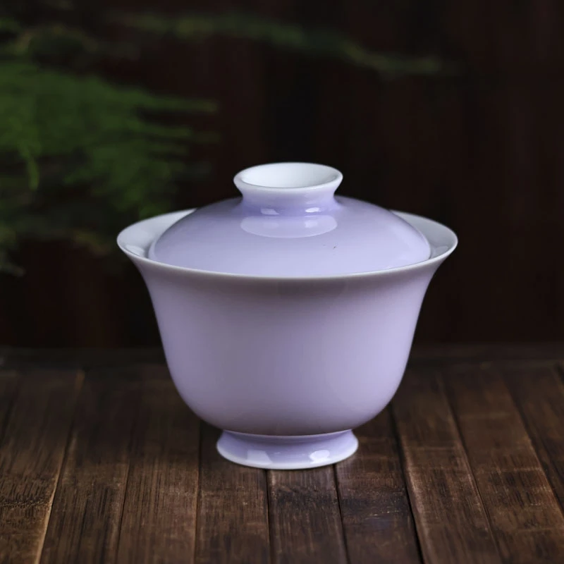 【小田甄陶】紫色盖碗(110ml)（Q4606）