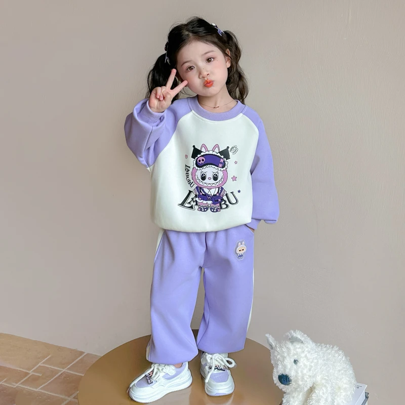 女童拉布布套装洋气儿童春秋季新款女宝宝卫衣裤子休闲两件套女孩