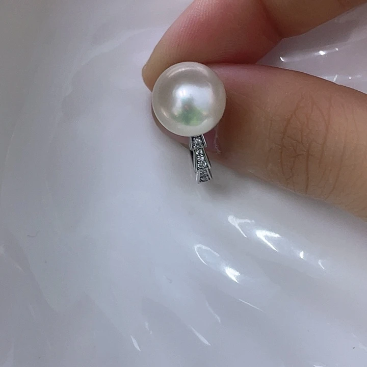 戒指淡水珍珠银S925镶嵌