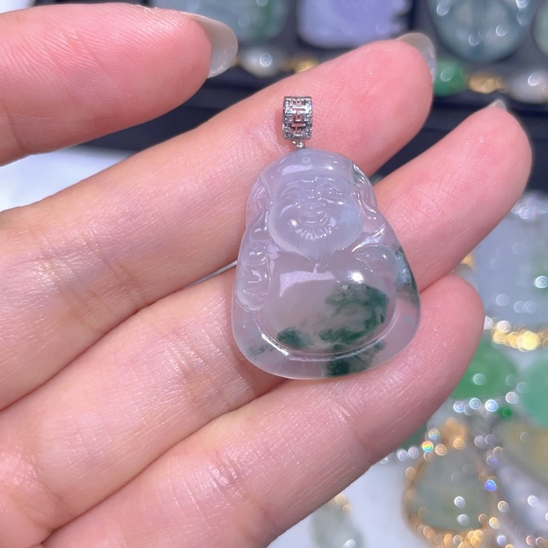 颈饰18K金镶嵌翡翠翡翠
