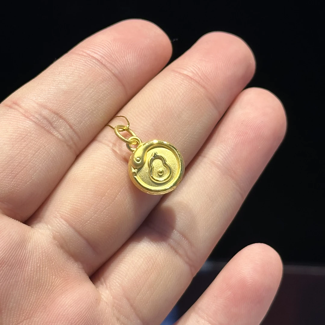 足金999 卡12 葫芦小蛇福牌滴流 1.268