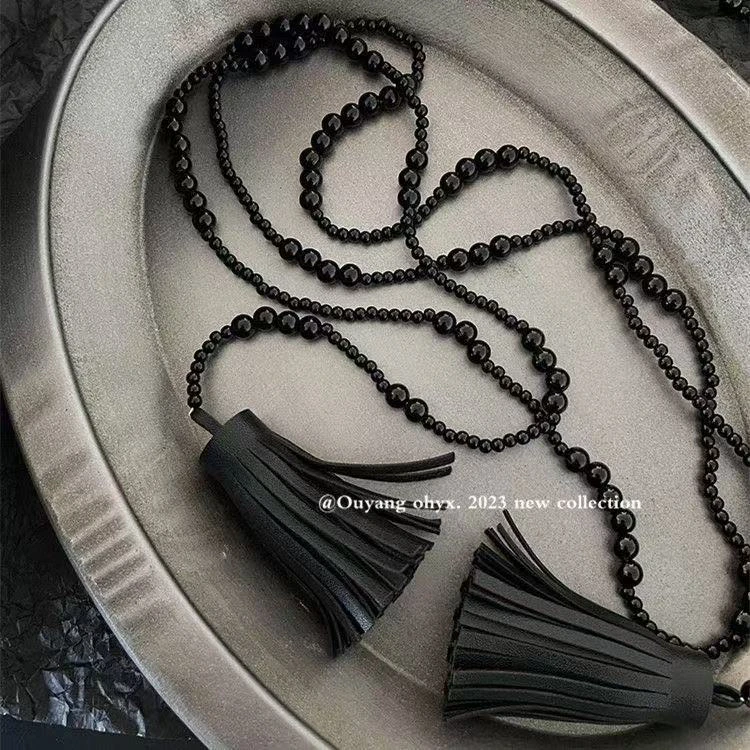 非金属亚克力吊坠 区区欧阳1:1重工手作流苏高级感颈链饰品1008