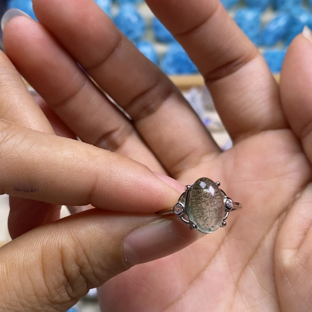 戒指银S925镶嵌水晶安***?戒指