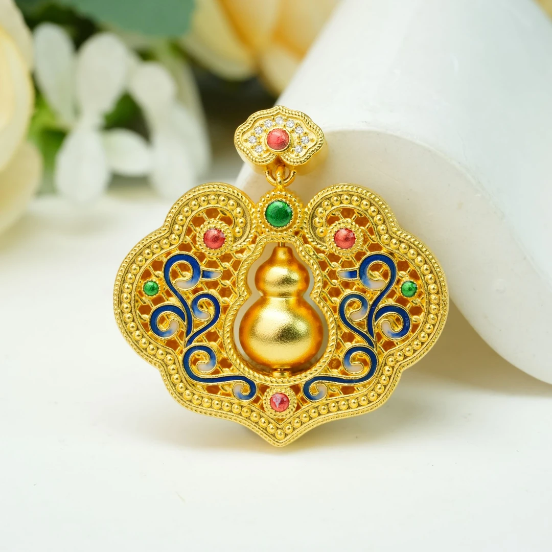足银珐琅银制品 【小北好物】足银吊坠带盒【约26*34mm】2QH34X583