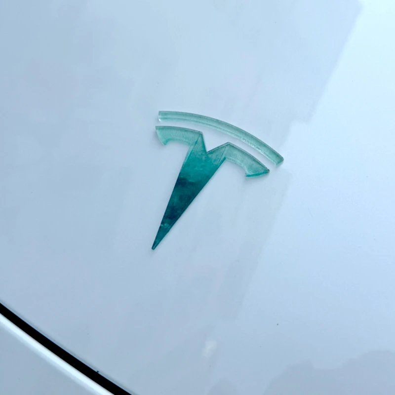 特斯彩虹六号墨冰车标仿水晶透明汽车尾标个性创意定制装饰贴