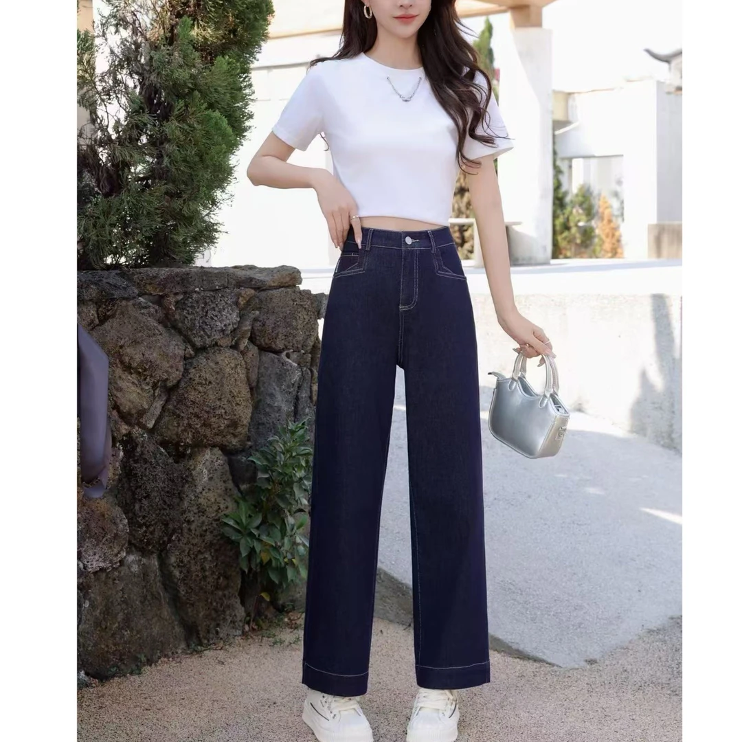 蒂薇娅时尚女装九分直筒牛仔裤1068