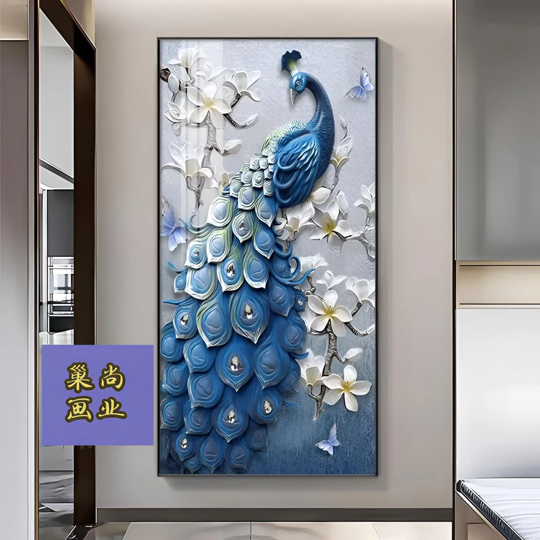 新款超清高透孔雀系列装饰画