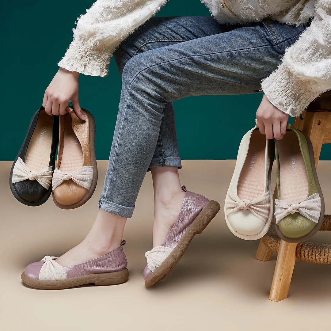 360头层牛皮单鞋2025原创软底敲软敲舒适防滑轻便女单鞋