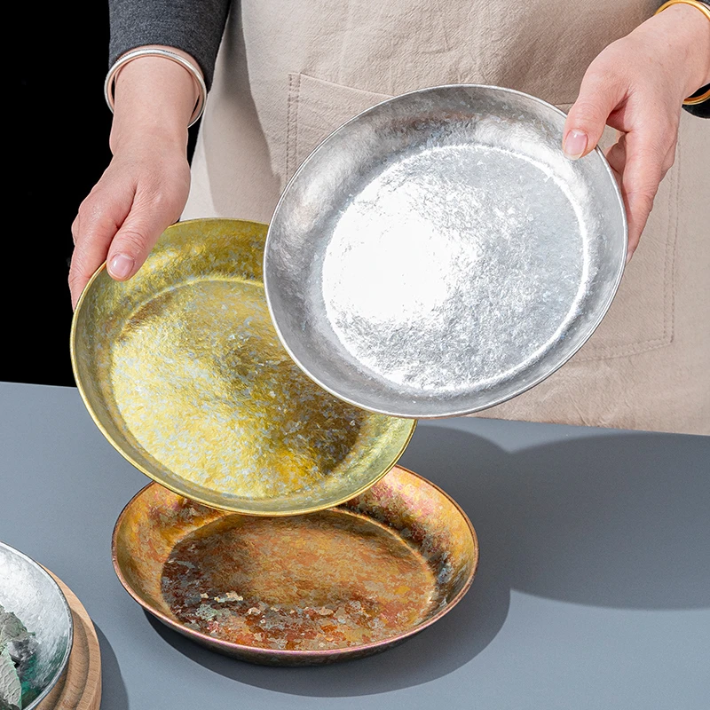 德铂奥贝茨纯钛结晶盘子户外露营野餐餐具钛合金碟子蒸盘