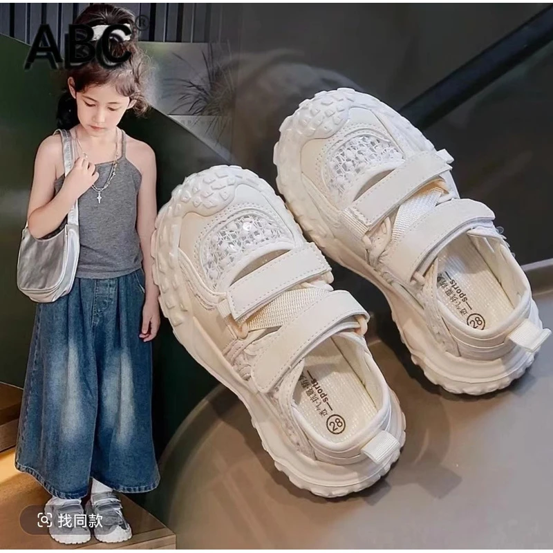 ABC儿童包头凉鞋2025新款夏季中大童男女童网面透气运动鞋女孩