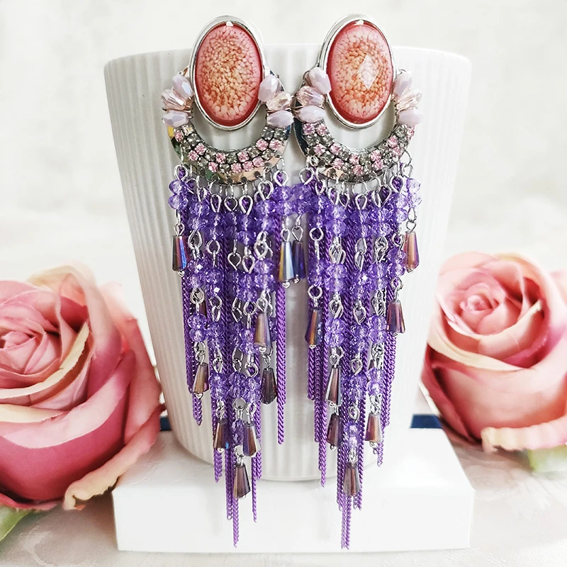 铜合金耳饰 民族风手工耳饰波西米亚凤夸张耳钉2105