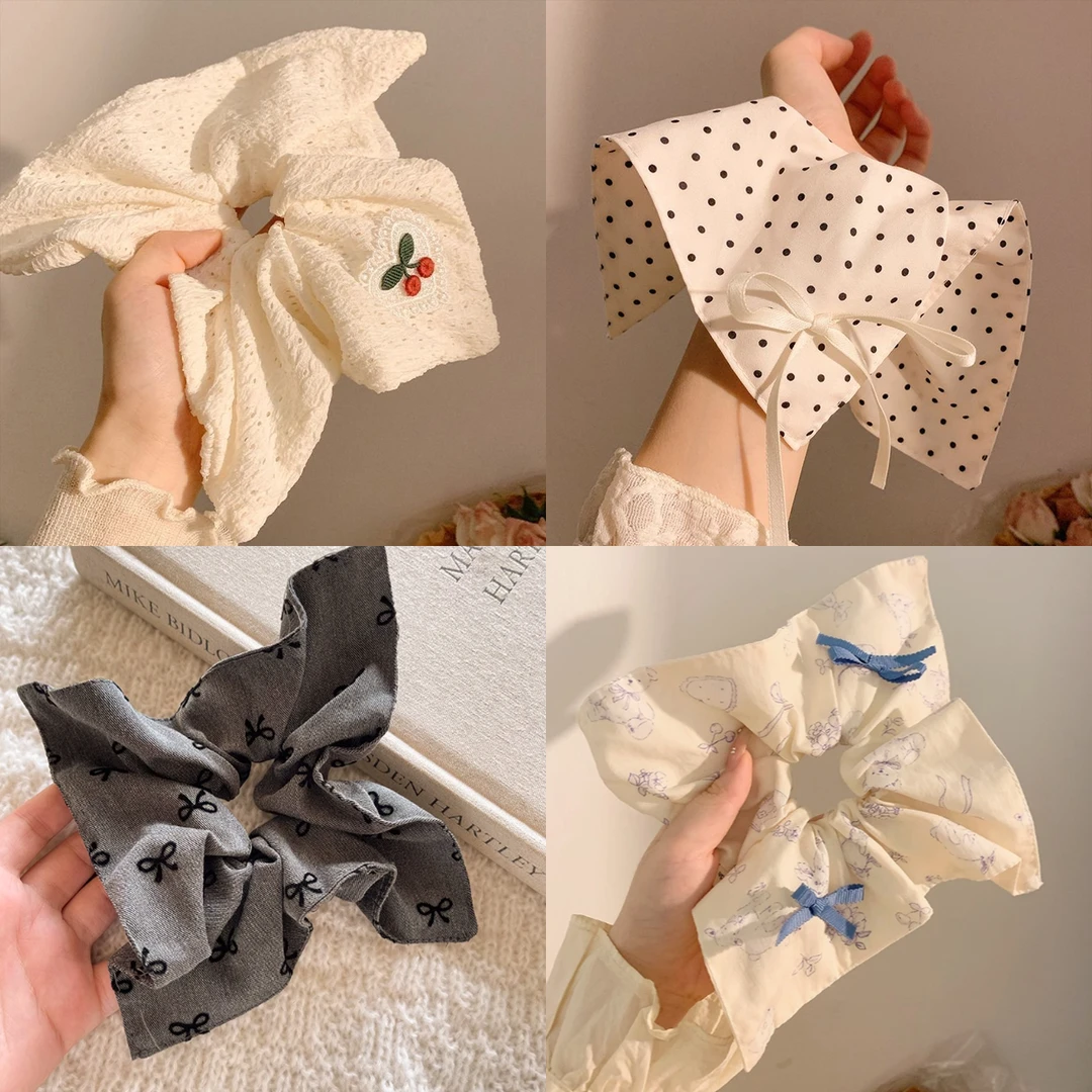 早春温柔~百搭甜美方巾大肠发圈女高级感超大号马尾头绳发饰头饰