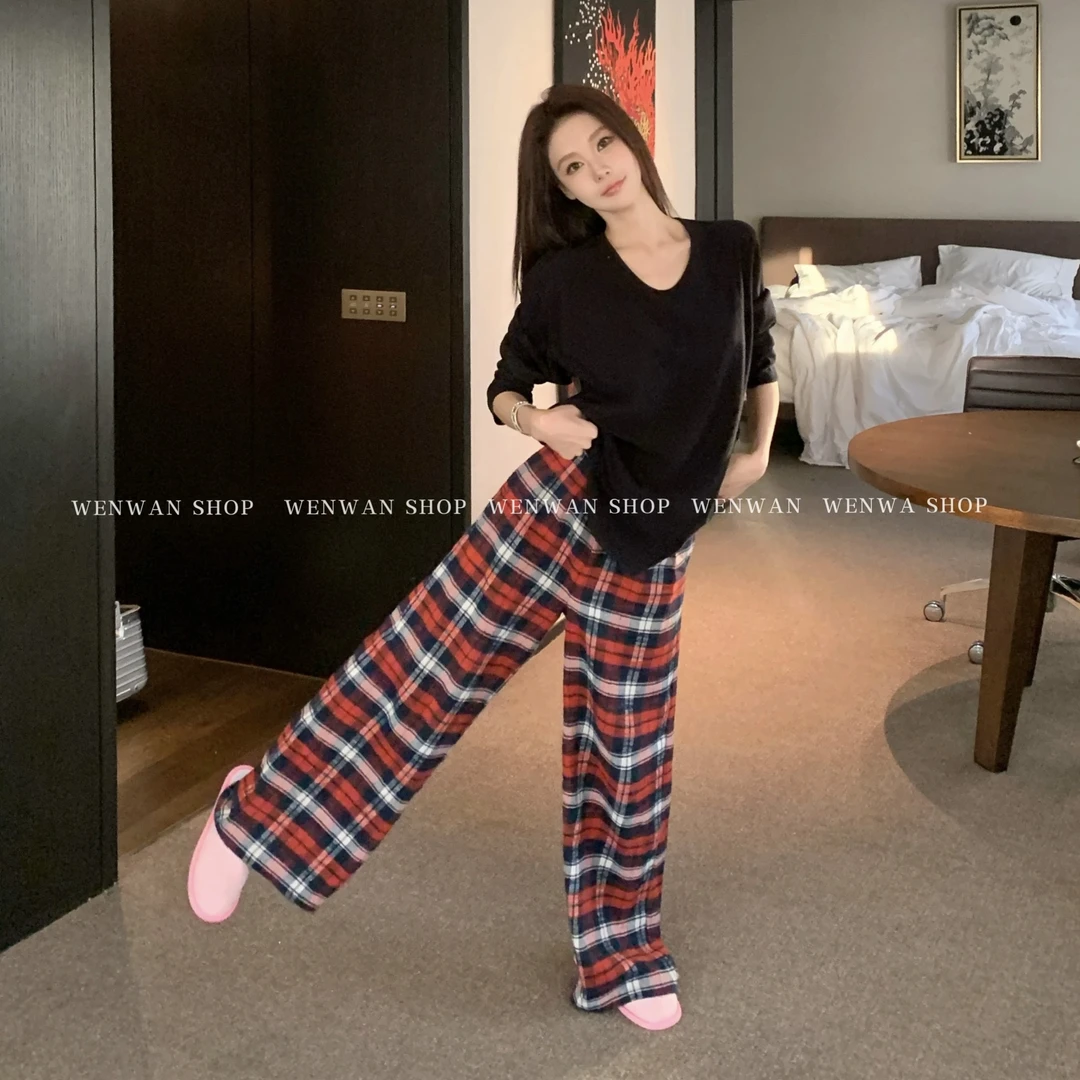 【苏格兰圣诞】慵懒格纹撞色复古格纹长裤休闲裤