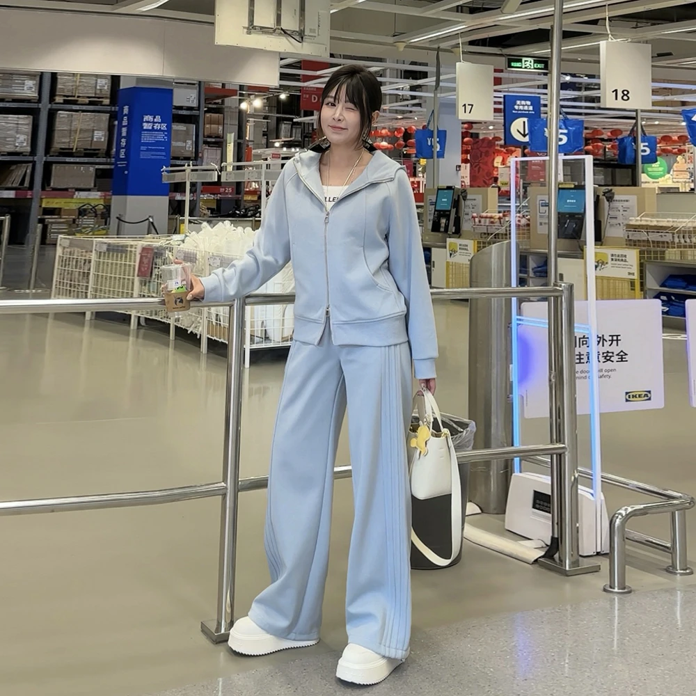 【秋上新-单件】胖mm显瘦外套阔腿裤懒人外套200斤大码女装_503-GN