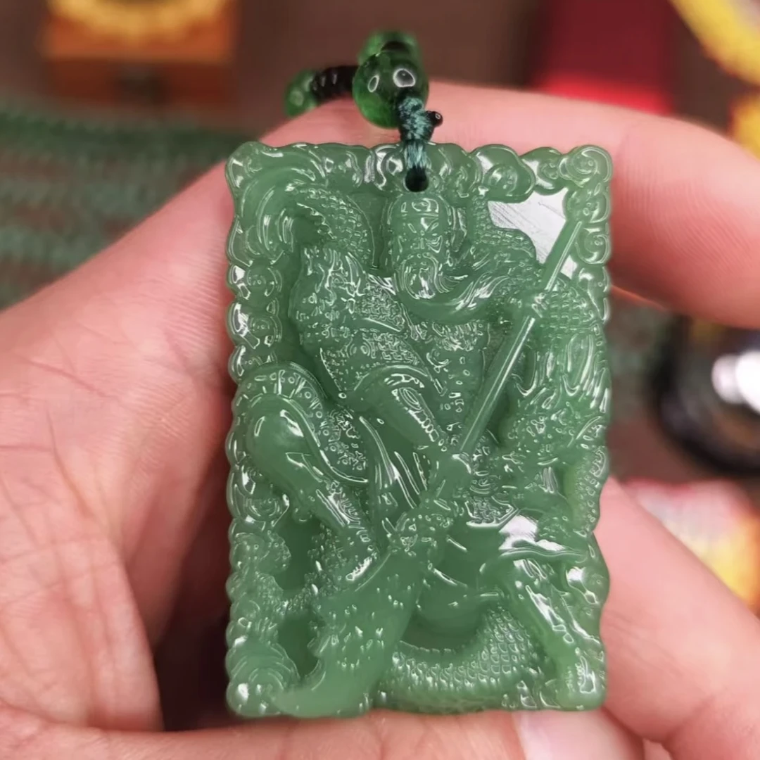 3.深绿双面关公经典百搭男女同款吊坠