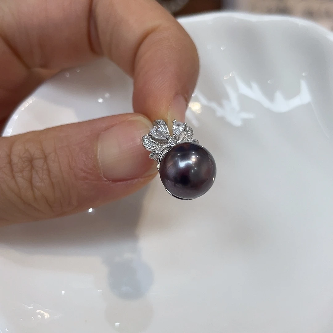 银S925镶嵌吊坠(不含链)海水珍珠